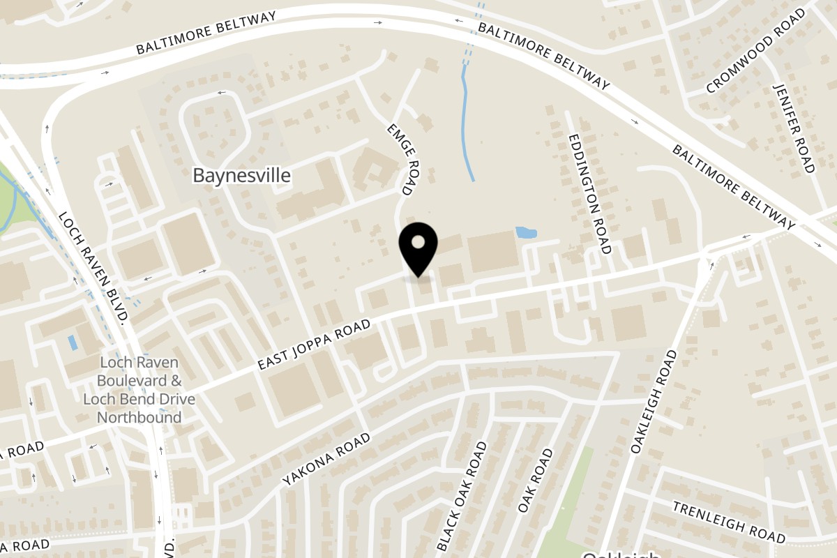 Map showing the location of Birria Love on 1742 E Joppa Road in Parkville